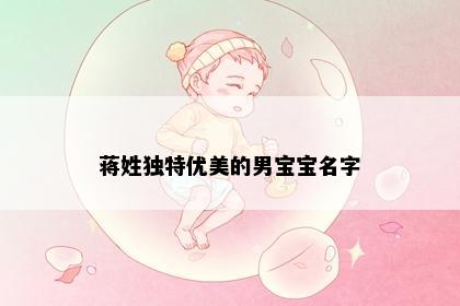 蒋姓独特优美的男宝宝名字