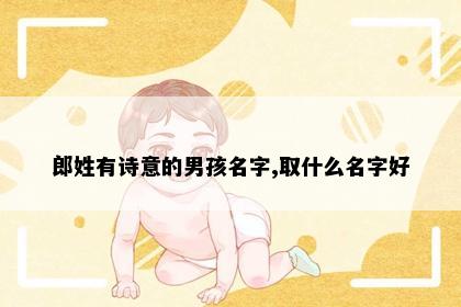 郎姓有诗意的男孩名字,取什么名字好