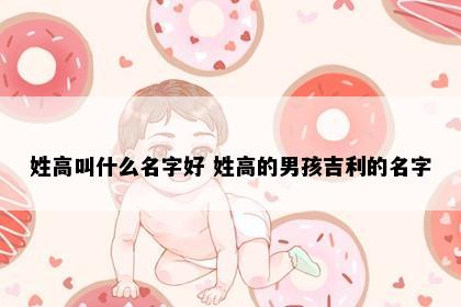 姓高叫什么名字好 姓高的男孩吉利的名字