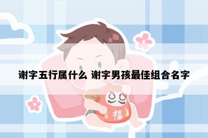 谢字五行属什么 谢字男孩最佳组合名字